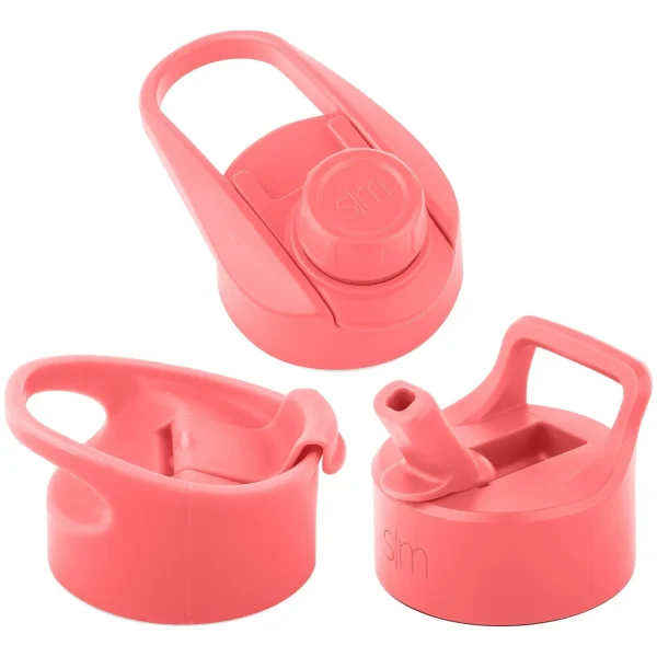 Summit Water Bottle Lid 3 Pack Flip Lid with Handle, Insulated Straw Lid, and Insulated Chug Lid